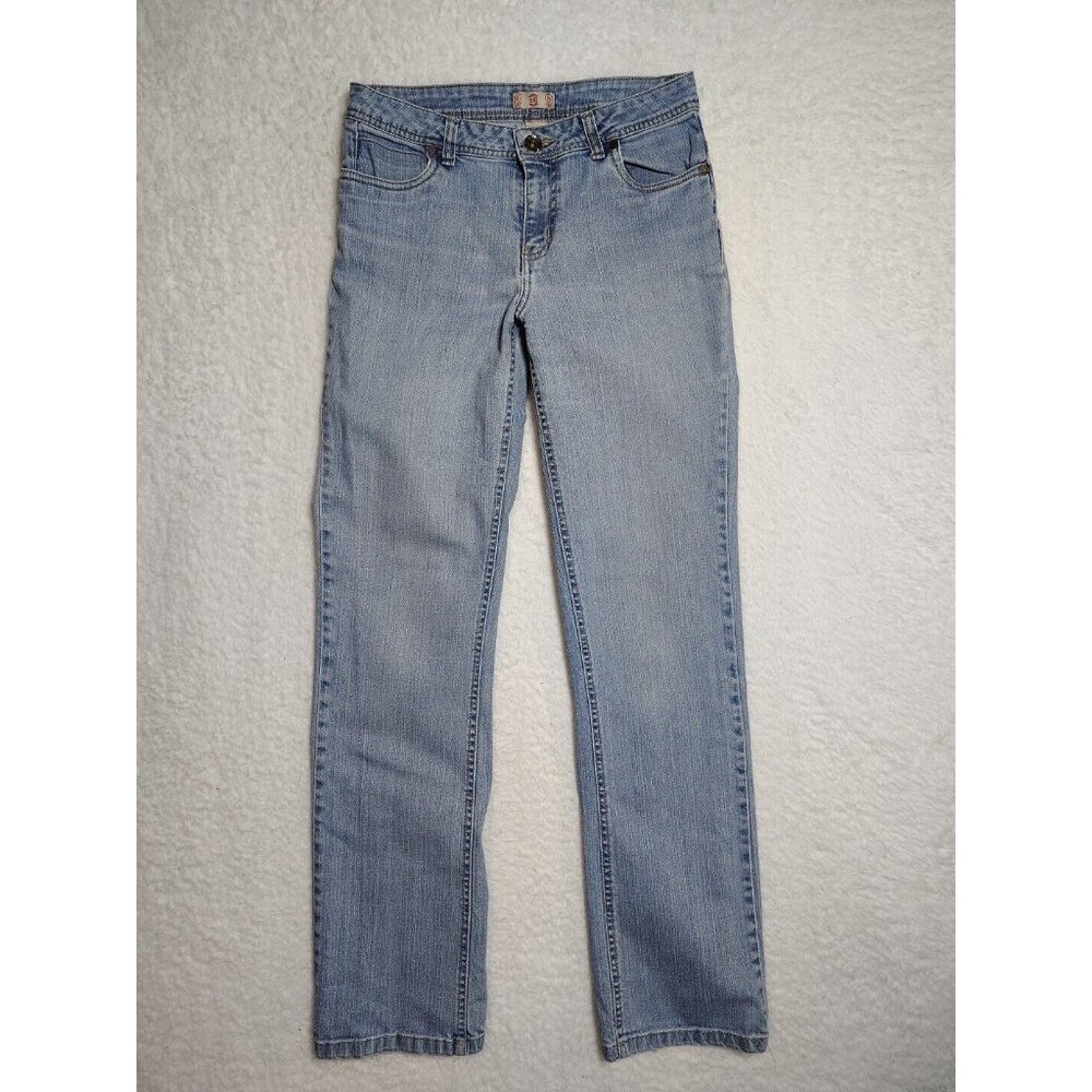 NRJ Straight Leg Jeans Women's 4T Embroidered Back Pockets Light Wash (29x33)